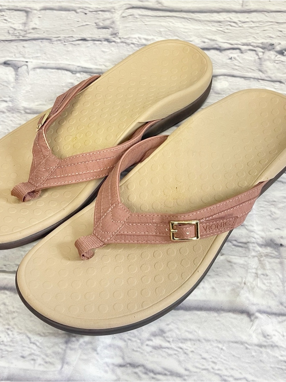 Vionic Tide II Blush Pink Orthotic Flip Flop Sandals Women’s Size 10 - Picture 2 of 6